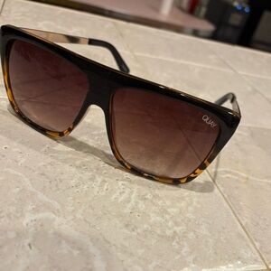 Quay Australia Brown Sunglasses Flat-Top Design